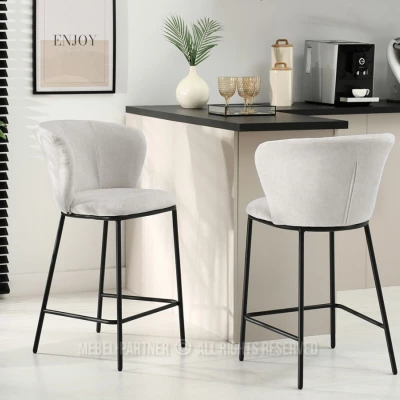 Čalouněná barová židle DALMACIJA - šedá / černá