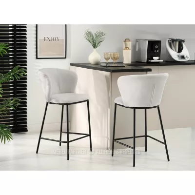 Čalouněná barová židle DALMACIJA - šedá / černá