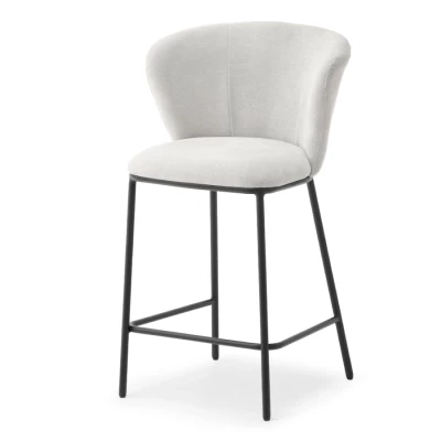 Čalouněná barová židle DALMACIJA - šedá / černá