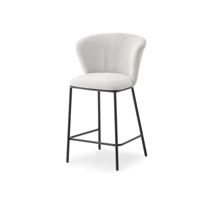 Čalouněná barová židle DALMACIJA - šedá / černá