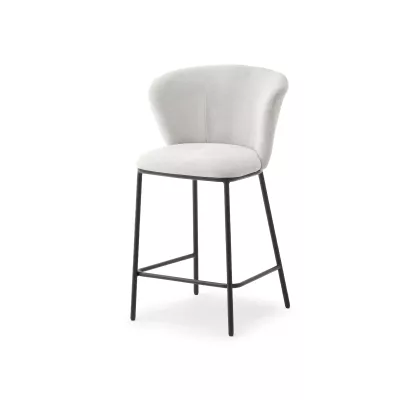 Čalouněná barová židle DALMACIJA - šedá / černá