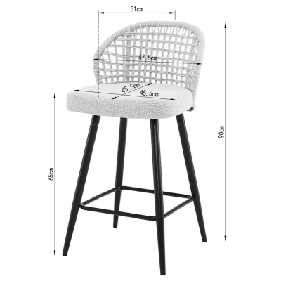 Barová židle SILVANA - béžová / černá