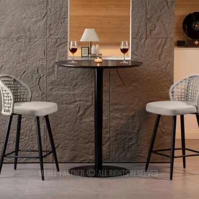 Barová židle SILVANA - béžová / černá