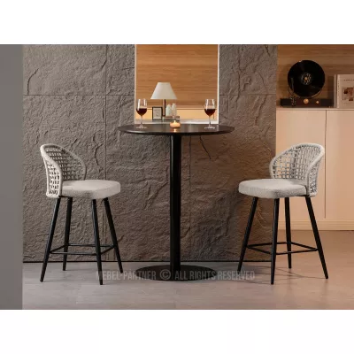 Barová židle SILVANA - béžová / černá