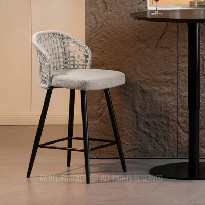 Barová židle SILVANA - béžová / černá