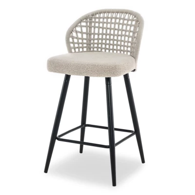 Barová židle SILVANA - béžová / černá