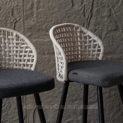 Barová židle SILVANA - béžová / grafit / černá