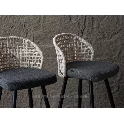 Barová židle SILVANA - béžová / grafit / černá