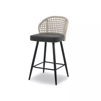 Barová židle SILVANA - béžová / grafit / černá