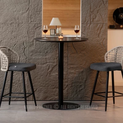 Barová židle SILVANA - béžová / grafit / černá