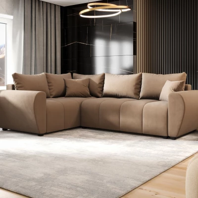 Rohová sedací souprava LUKAVA - hnědá