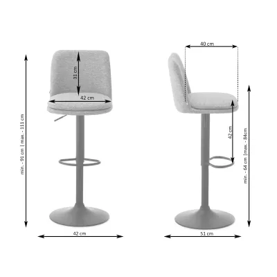 Nastavitelná barová židle OFELIE - béžová / černá