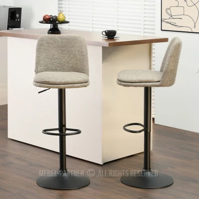 Nastavitelná barová židle OFELIE - béžová / černá