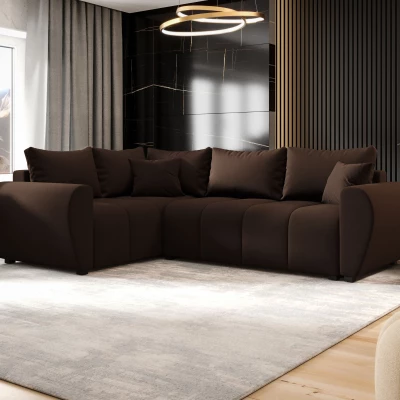 Rohová sedačka LUKAVA - hnědá