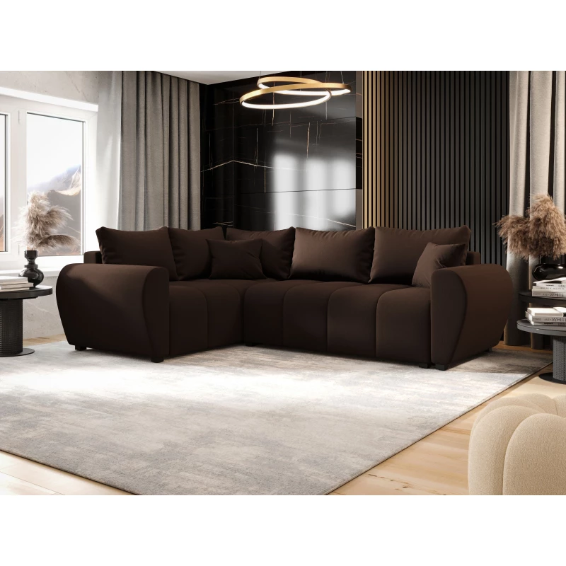 Rohová sedačka LUKAVA - hnědá