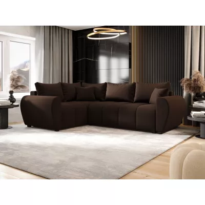 Rohová sedačka LUKAVA - hnědá
