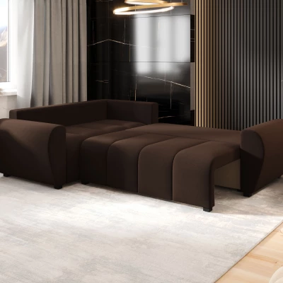 Rohová sedačka LUKAVA - hnědá