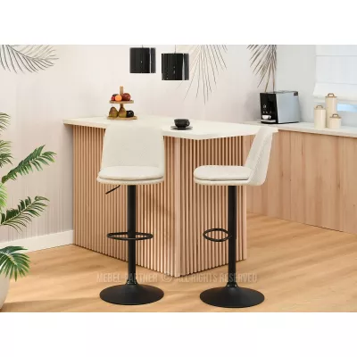 Nastavitelná barová židle OFELIE - krémová / černá