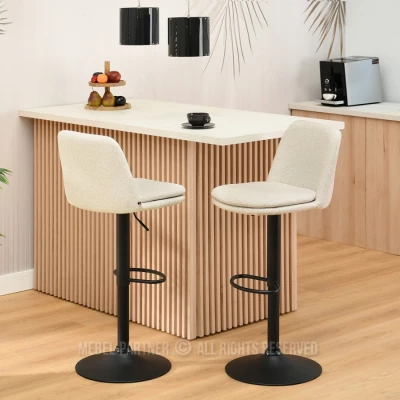 Nastavitelná barová židle OFELIE - krémová / černá