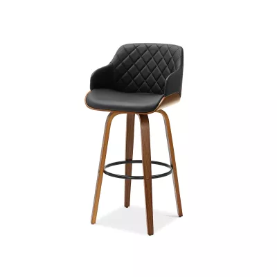 Otočná barová židle LEILANI - ořech / černá