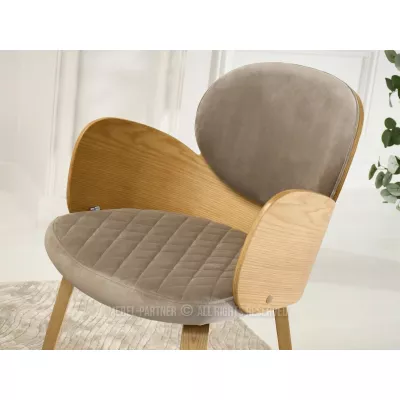 Designová jídelní židle RAWAN - dub / béžová