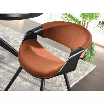 Designová jídelní židle SAROLTA - měděná / černá