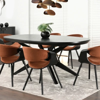 Designová jídelní židle SAROLTA - měděná / černá