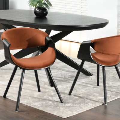 Designová jídelní židle SAROLTA - měděná / černá