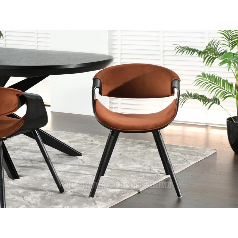 Designová jídelní židle SAROLTA - měděná / černá