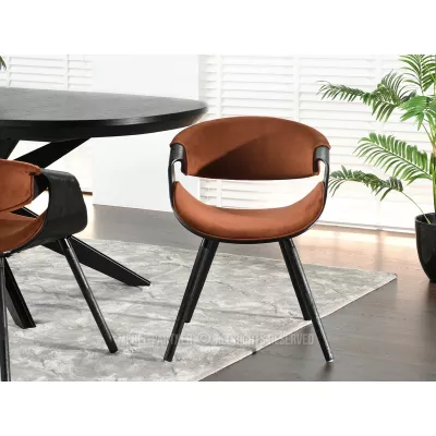 Designová jídelní židle SAROLTA - měděná / černá