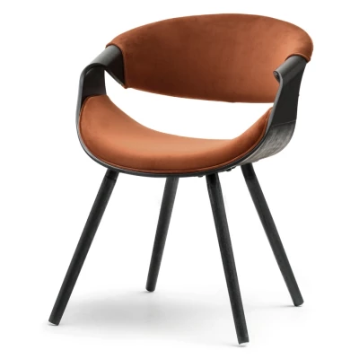 Designová jídelní židle SAROLTA - měděná / černá