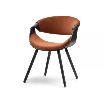 Designová jídelní židle SAROLTA - měděná / černá