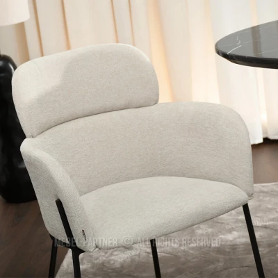 Čalouněná jídelní židle ELIZARA - černá / béžová