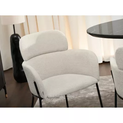 Čalouněná jídelní židle ELIZARA - černá / béžová