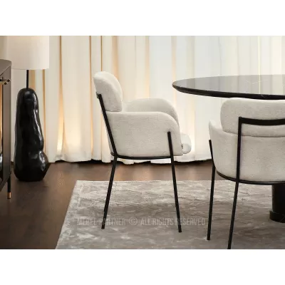 Čalouněná jídelní židle ELIZARA - černá / béžová