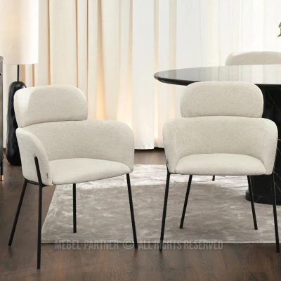 Čalouněná jídelní židle ELIZARA - černá / béžová