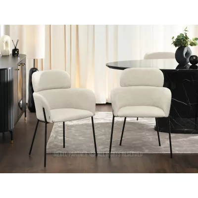 Čalouněná jídelní židle ELIZARA - černá / béžová