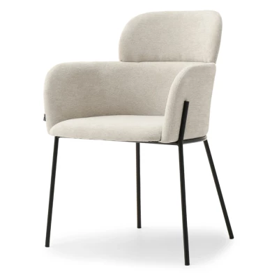 Čalouněná jídelní židle ELIZARA - černá / béžová