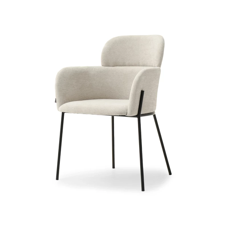 Čalouněná jídelní židle ELIZARA - černá / béžová