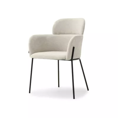 Čalouněná jídelní židle ELIZARA - černá / béžová