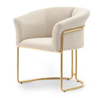 Stylová jídelní židle ODOSA - béžová / zlatá