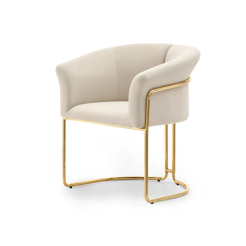 Stylová jídelní židle ODOSA - béžová / zlatá