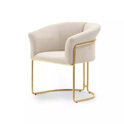 Stylová jídelní židle ODOSA - béžová / zlatá