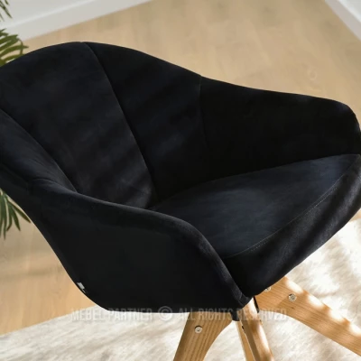 Otočná jídelní židle PAYALA - černá / dub