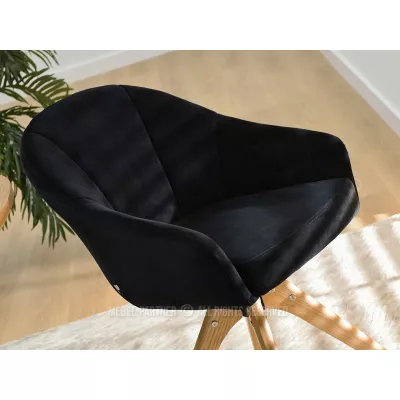 Otočná jídelní židle PAYALA - černá / dub