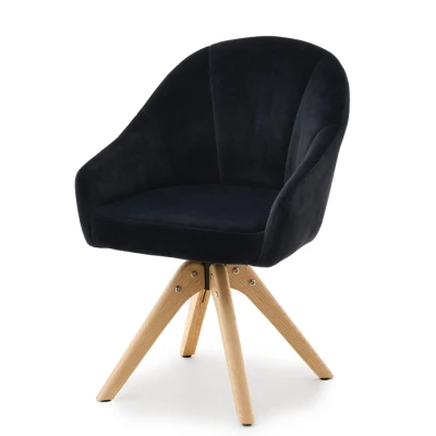 Otočná jídelní židle PAYALA - černá / dub