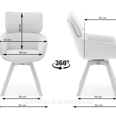 Čalouněná židle ARISAY - grafit / ořech