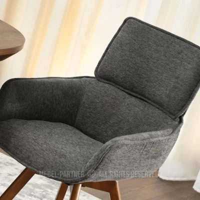 Čalouněná židle ARISAY - grafit / ořech