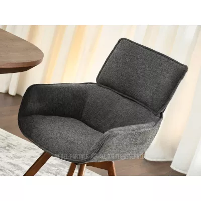 Čalouněná židle ARISAY - grafit / ořech