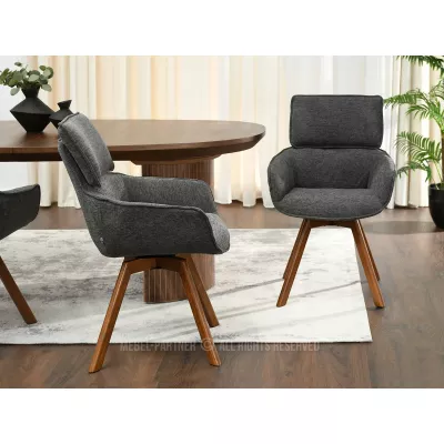 Čalouněná židle ARISAY - grafit / ořech